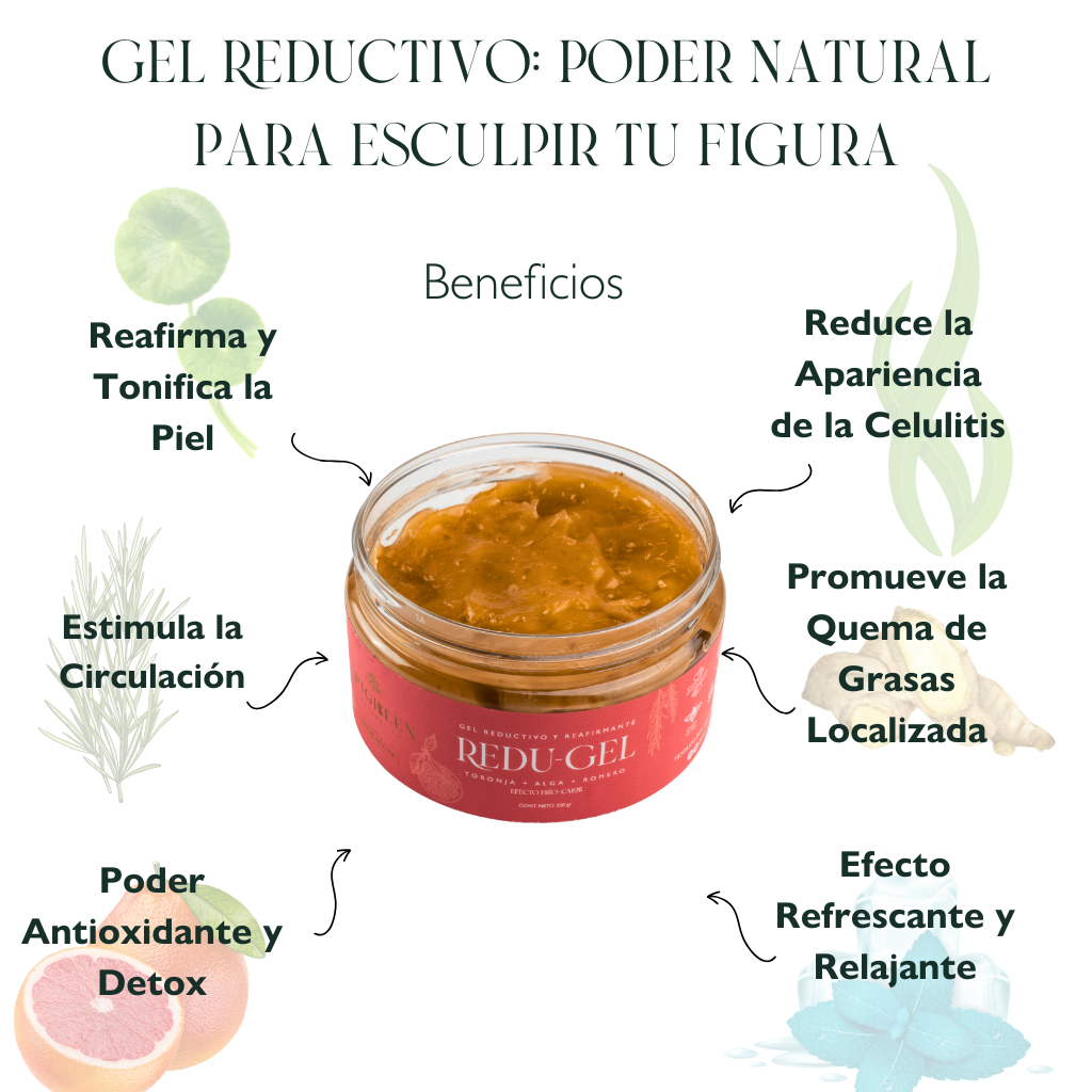 REDU-GEL "Reductor corporal natural con algas marinas y extractos"